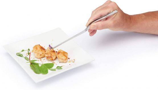 MasterClass Angled Chef Tweezers / Plating Tongs, Stainless Steel, 21 cm - Image 2
