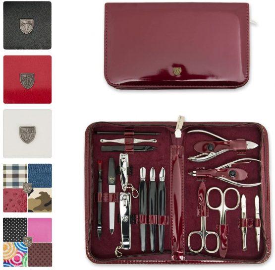 THREE SWORDS | Exclusive 16-Piece MANICURE - PEDICURE - GROOMING - NAIL CARE set / kit / case | VARIOUS DESIGNS | Brand quality by THREE SWORDS (000422)