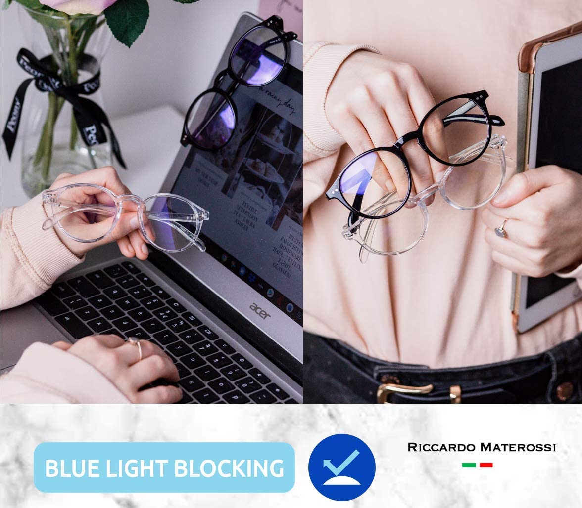 Riccardo Materossi 2 Pack Premium 99.9% Blue Light Blocking Glasses (380-410nm) - Reduce Headaches and Improve Sleep - UK Based Brand - Image 4