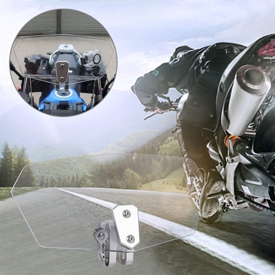 Justech Motorbike Wind Deflector Motorcycle Windscreen Adjustable Clip On Windshield Extension Universal for Motorcycle - Image 4