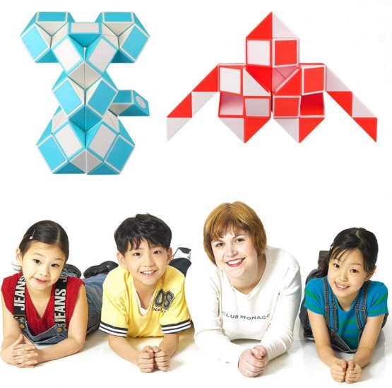 KidsPark Speed Snake, Twist Puzzle Toy 48 Parts Twisty Magic Ruler For Kids & Adults, Blue - Image 4