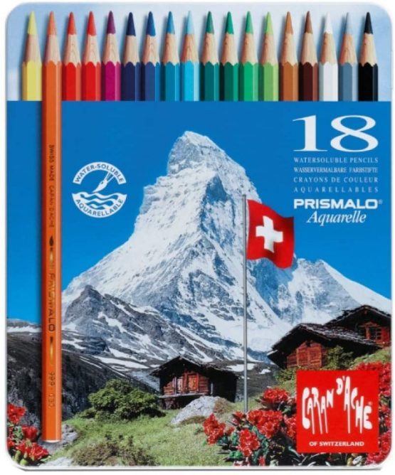 SG Education CD 0999-318 Caran D'ache Prismalo Aquarelle Watercolour Pencil (Pack of 18)