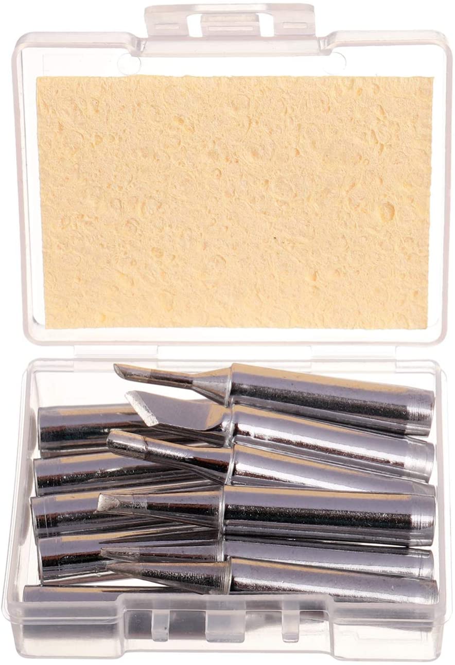 BOJACK 11pcs Soldering Iron Tips Kit and 1pcs Free high Temperature Cleaning Sponge for 936 937 938 942 951 969 907 907-ESD 900M 900M-ESD 852 852D Soldering Station - Image 3