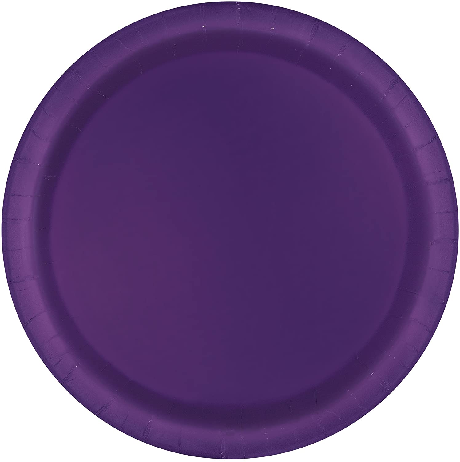 Deep Purple Solid Round Paper Dessert Plates (17cm) 8 Count