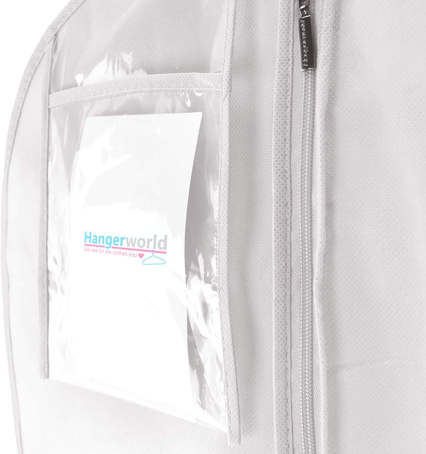 Hangerworld 72 Inch White Extra Wide Breathable Wedding Gown Dress Garment Cover Bag with 14 Inch Gusset, White Us - Image 4