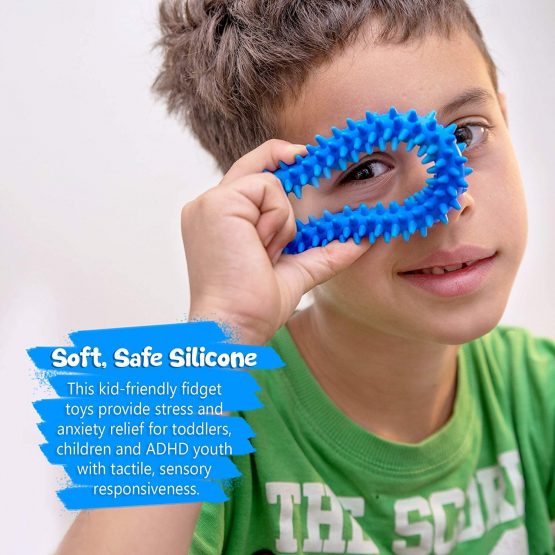 mciskin Spiky Sensory Finger Acupressure Ring Set,Spiky Sensory Ring/Bracelet Fidget Toy,Fidget Toy Relieves Stress Reducer, ADHD, Anxiety, and Autism(13PCS) - Image 4