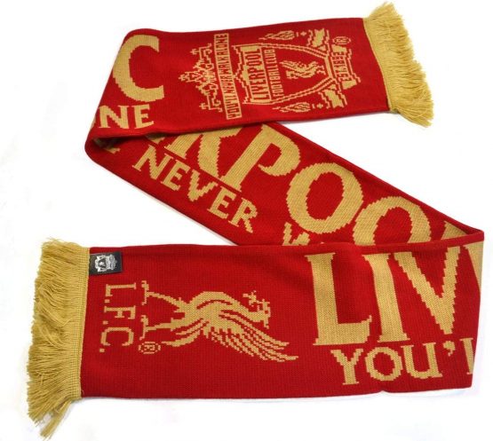 Liverpool Gold Standard Gold Print Jacquard Knit Scarf