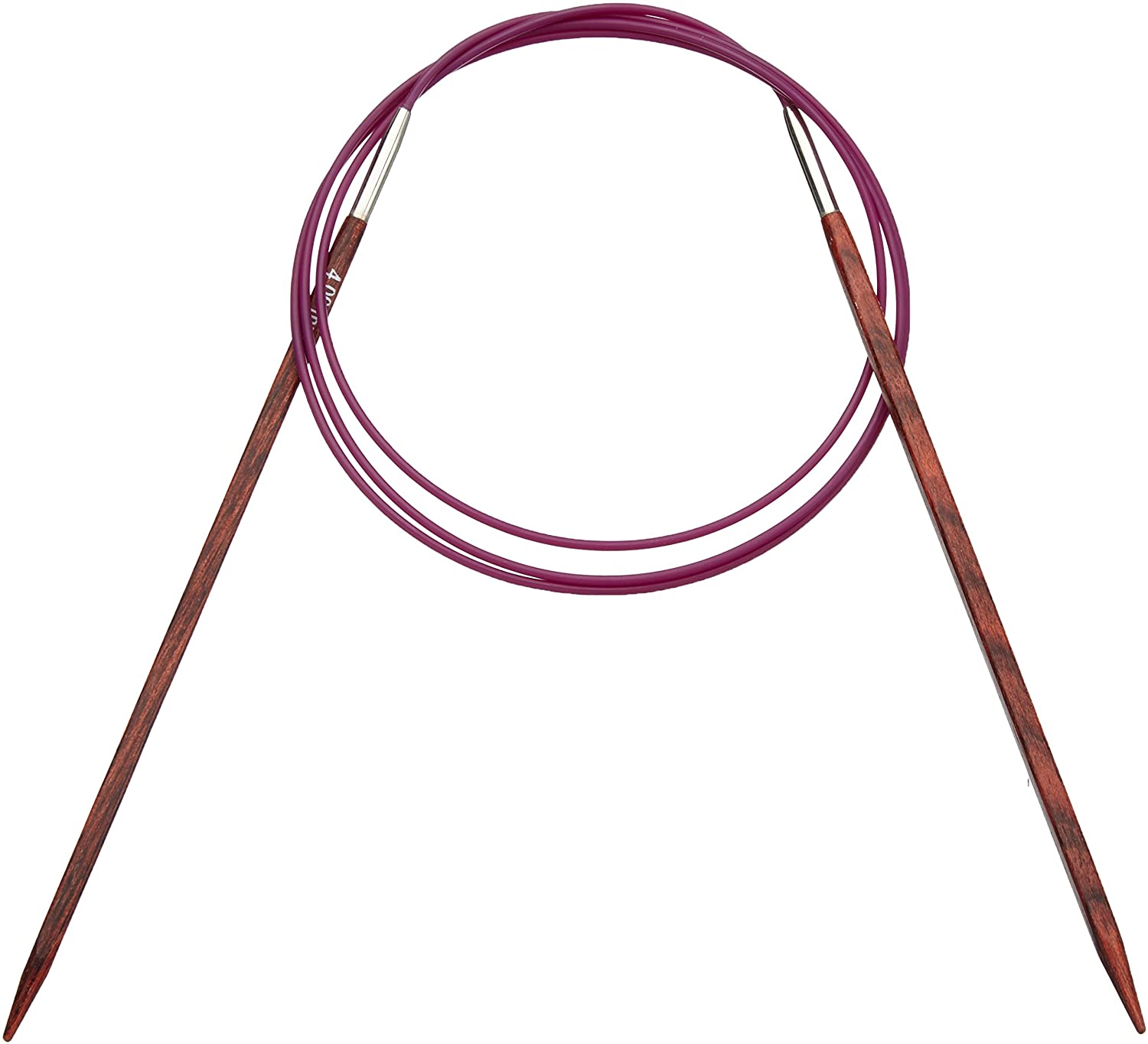 KnitPro KP25343 100 cm x 4 mm Cubics Fixed Circular Needles, Rosewood , Pink, 4.00mm
