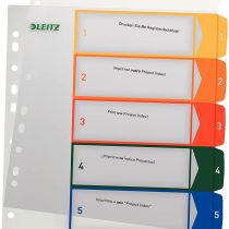 Leitz 12920000 A4 1-6 Index, PC-Printable, Heavy Duty Plastic, White/Multicolour