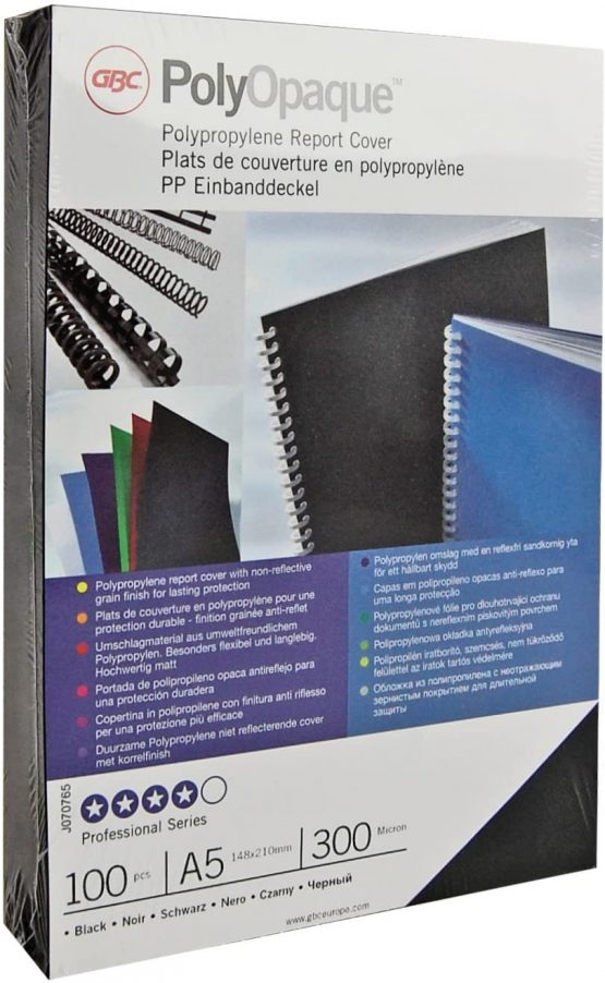 GBC PolyOpaque Binding Covers A4 300 micron Dark Blue (100 Pack)
