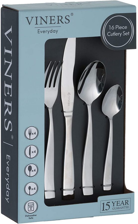 Viners 0303.125 Everyday Purity Cutlery Set Elegant Mirror Polished Flatware Gift Box, Stainless Steel - Image 2