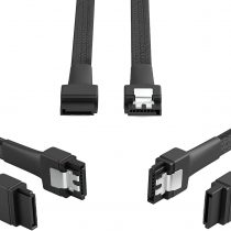 KabelDirekt – 3x SATA 3 cables 6Gb/s – 30cm, straight connector (data cable, 6Gbit/s, SATA III/Serial ATA, L connector, set of 3 cables, connects hard drives/SSDs/hard disks to the motherboard, black)