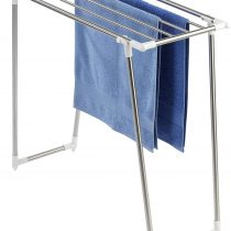 WENKO 3774020100 Laundry dryer Profi Single - 5,5 m drying length, Stainless steel, 87 x 79 x 39 cm, Silver matt