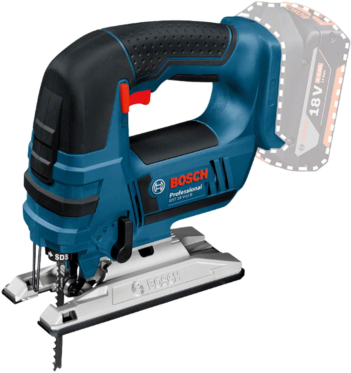 Bosch Professional 18V System Cordless Jigsaw GST 18 V-LI B (bar Version, Cutting Depth in Wood/Alum./Metal: 120/20/8 mm - Image 4