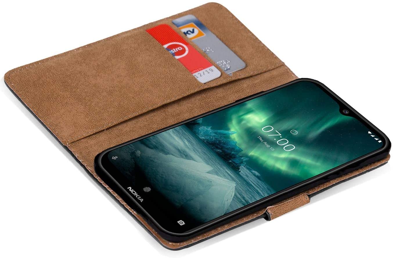 Verco Wallet Case for Nokia 6.2 Book Cover with Magnetic Closure compatible with Nokia 6.2 Flip Case with Card Slots Faux Leather - Black - Image 4