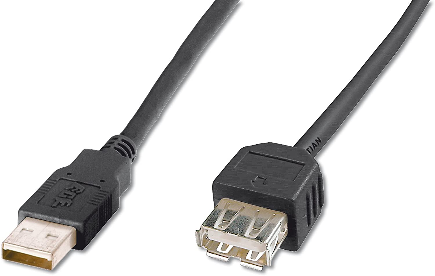 DIGITUS USB 2.0 extension cable - 1.8 m - USB-A (plug) to Type A (socket) - 480 Mbps - Black