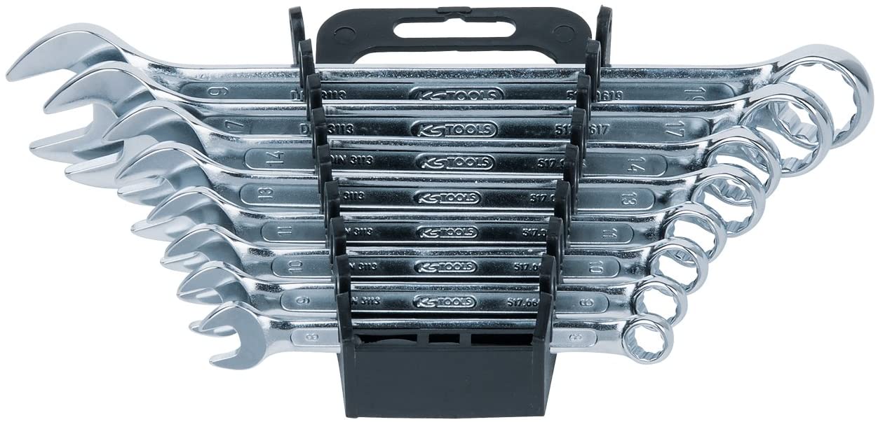 KS Tools 517.0048 8-19mm Classic Combi Spanner Set Offset (8 Pieces), Chrome