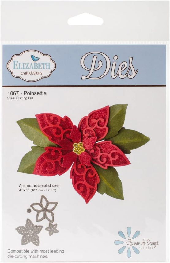 Elizabeth Craft Designs Elizabeth Craft Metal Die Poinsettia, Acrylic, Multicolour, 21.33x13.71x0.25 cm