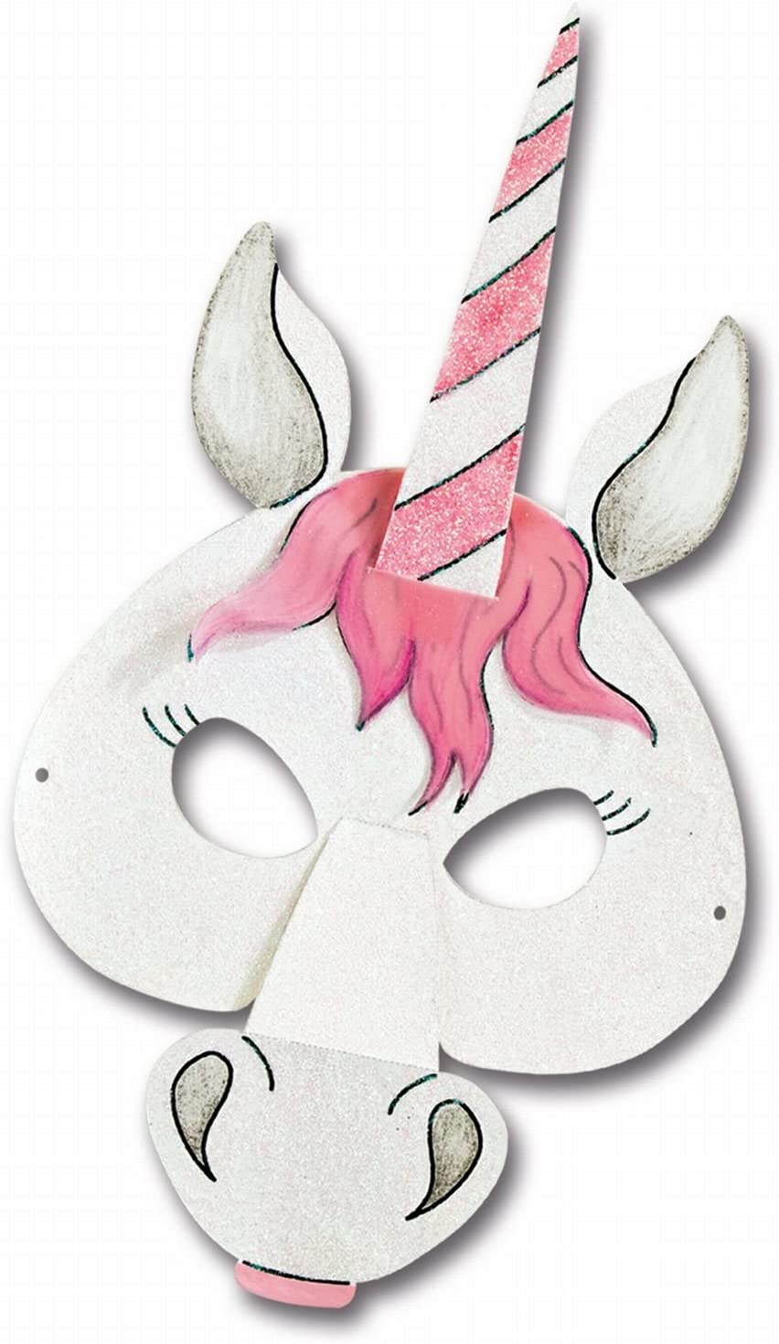 Folia 23209 Children's Masks Cardboard 6 Assorted Designs, White - Image 3