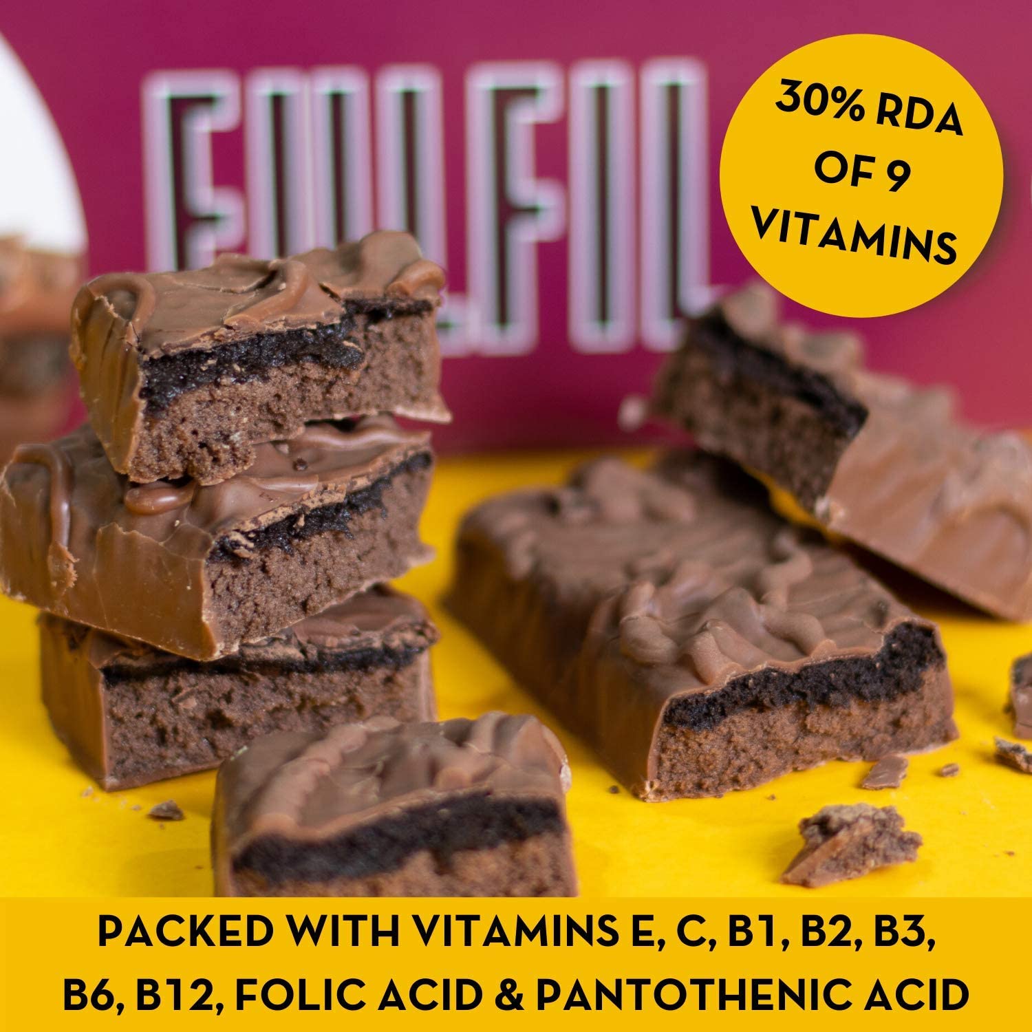 Fulfil Vitamin and Protein Bar (15 x 55 g Bars) - Chocolate Brownie Flavour - 20 g High Protein, 9 Vitamins, Low Sugar - Image 4