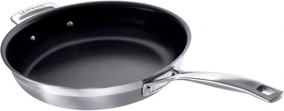 Le Creuset 962003281 3-Ply Stainless Steel Non-Stick Frying Pan, 28 x 6 cm, Silver