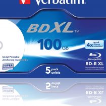 Verbatim BD-R XL 100 GB - Blu-ray Disc with 4x Write Speed, Printable, Jewel Case, 5-Pack