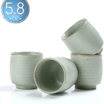 TEANAGOO ETC07, Pottery China Tea Cup for W08, 5.8 oz, Ruware, Lt, 4 pcs/Box