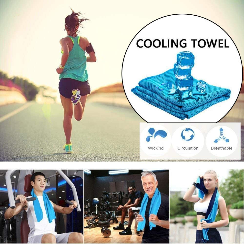 Ruiuzi Cooling Towels Ice Towel 3 Pcs for Sports,Gym Microfibre Towel for Men or Women Ice Cold Towels for Yoga Gym Travel Camping Golf Football & Outdoor Sports - Image 3