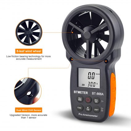 866a anemometer btmeter backlight windsurfing gauge