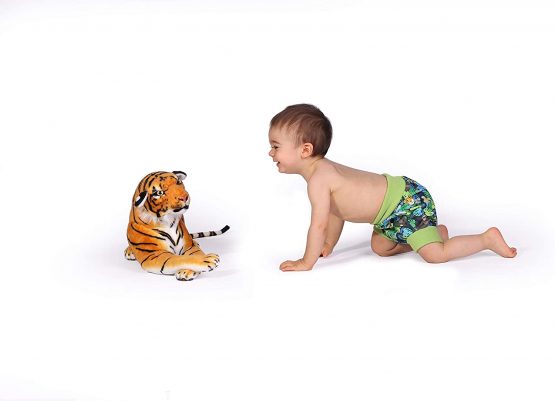 Petit Lulu Pull Up Cloth Nappy Wrap | Size M | Washable Diaper Wrap | Reusable Cloth Nappies | Made in Europe (School Jungle) - Image 3