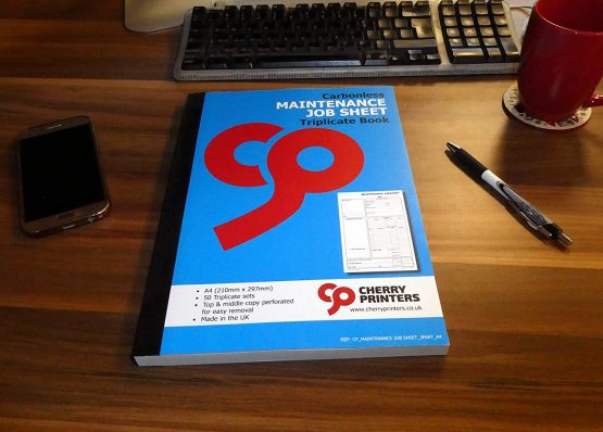 Cherry Carbonless NCR Maintenance Job Sheet Triplicate Book A4 50 Sets - Image 4