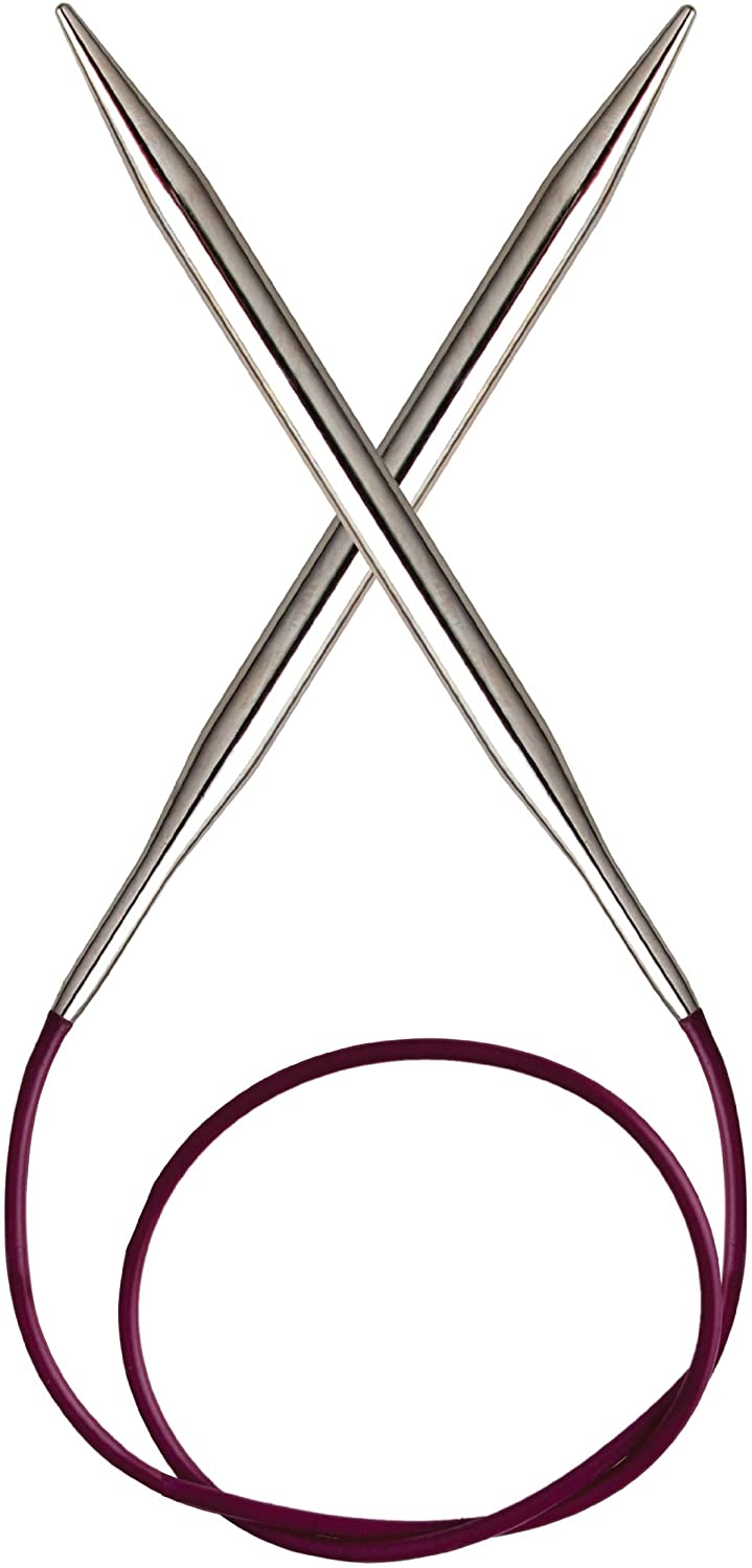KnitPro Nova Fixed Circular Needles 16" (40cm), Silver, 7.00 mm