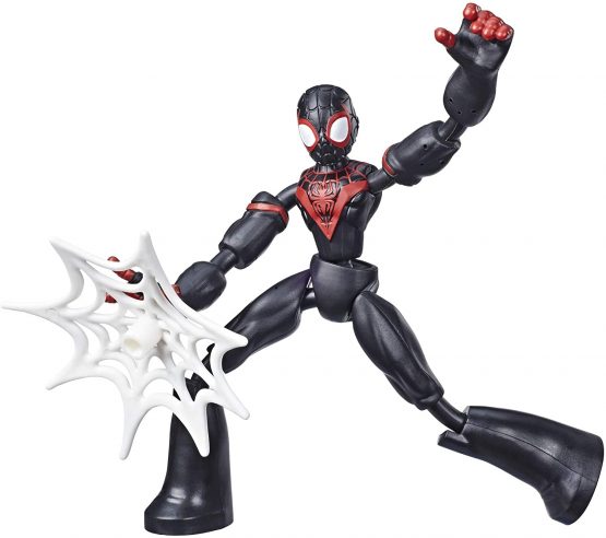 Marvel Spider-Man Bend and Flex Miles Morales Action Figure Toy, 15-cm Flexible Figure, Includes Web Accessory, For Children Aged 6 and Up