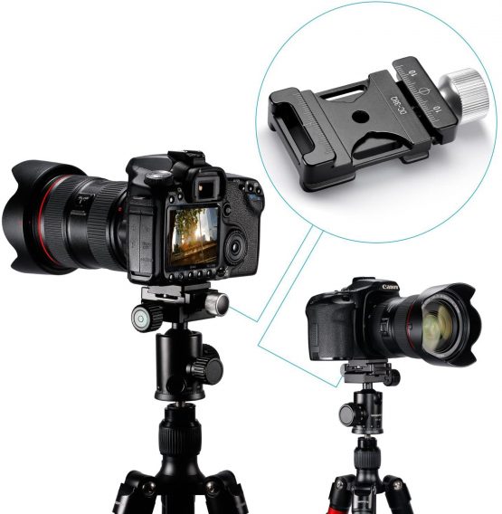 Neewer 38 mm Screw Knob Aluminium Quick Release Clamp with Hand Strap for Camera - Image 3