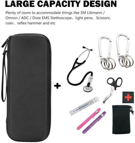 ProCase Stethoscope Carry Case, for Littmann Cassic/Omron/ADC/Dixie EMS Stethoscope, Doctor Nurse Ambulance Bag Pouch, Medical Students Accessories -Black - Image 4