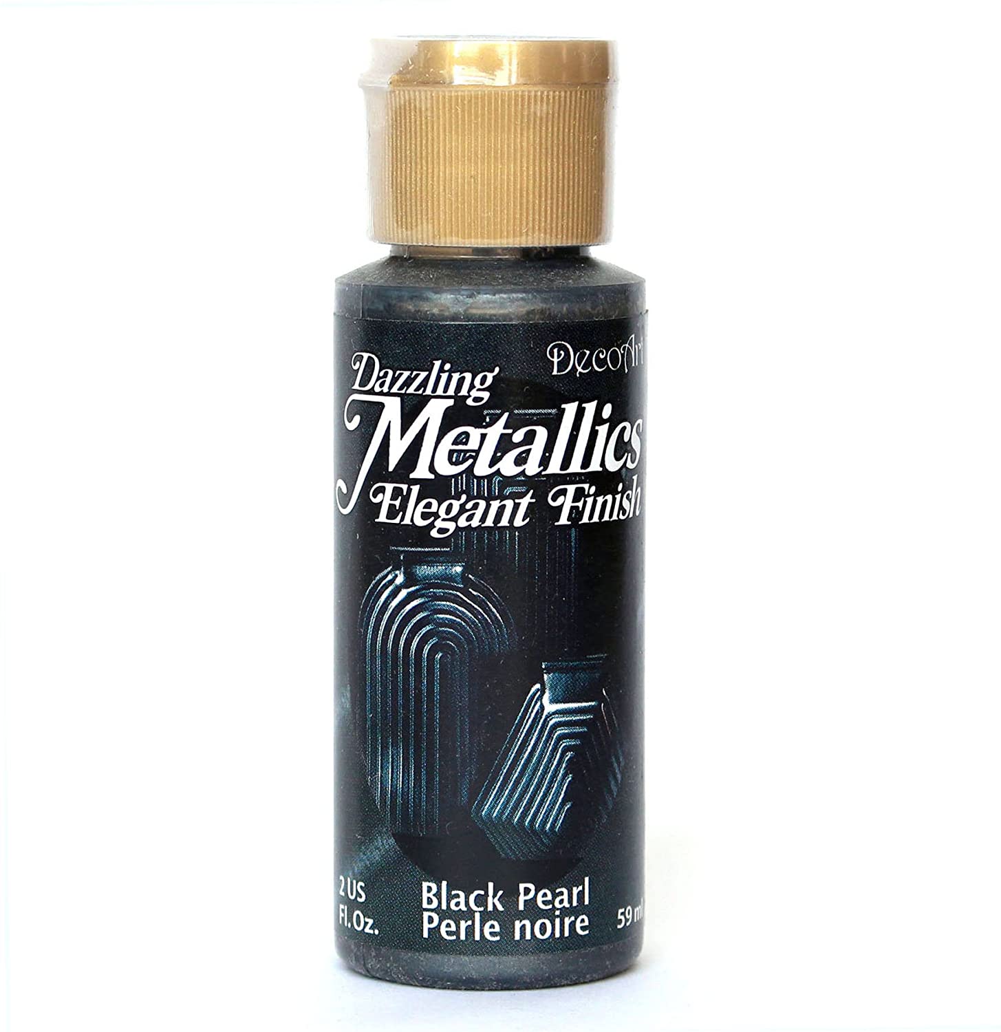 DecoArt Americana Acrylic Metallic Paint, Black Pearl, 59 ml (Pack of 1)