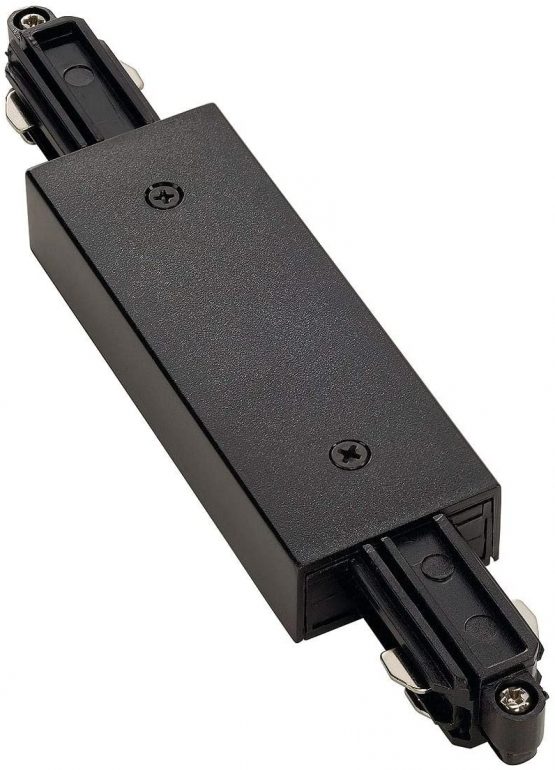 SLV Longitudinal Connector for Single Phase HV-busbar, Black, with Feed Capability, Metal