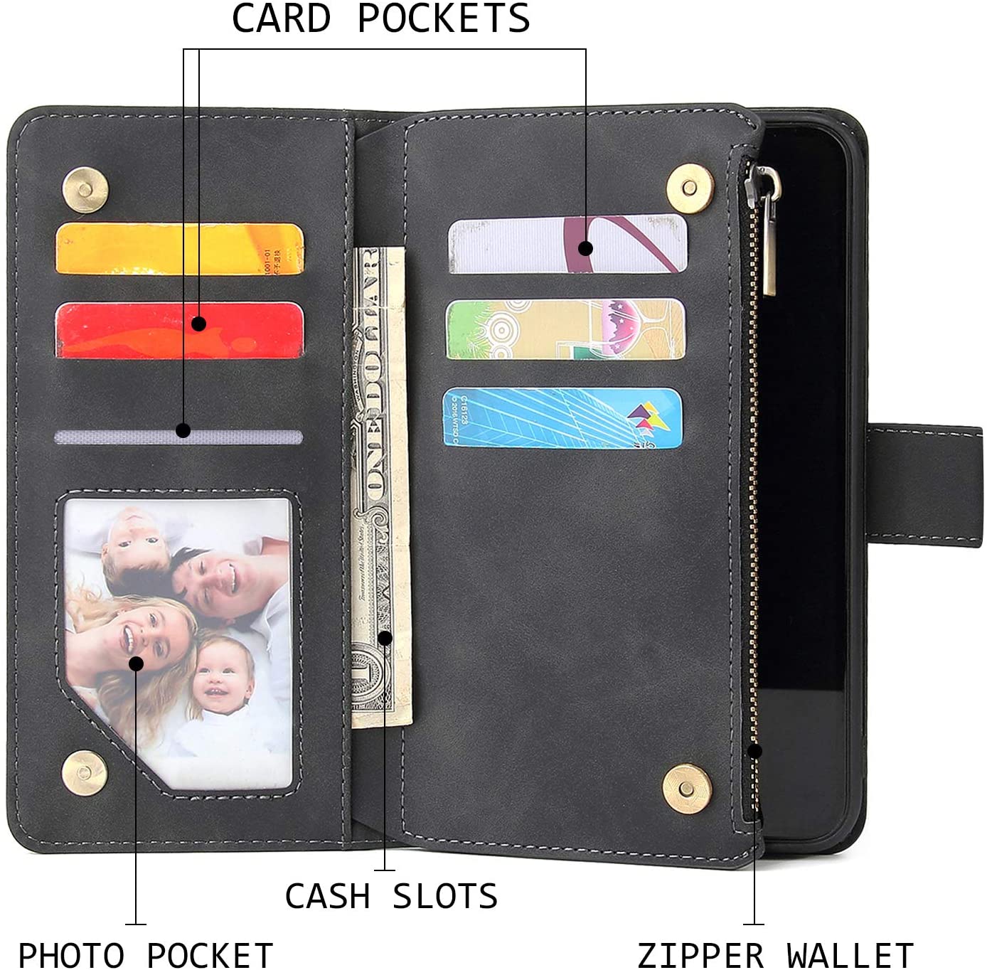UEEBAI Wallet Case for iPhone 7/8/SE 2022 5G/SE 2020 - Image 2