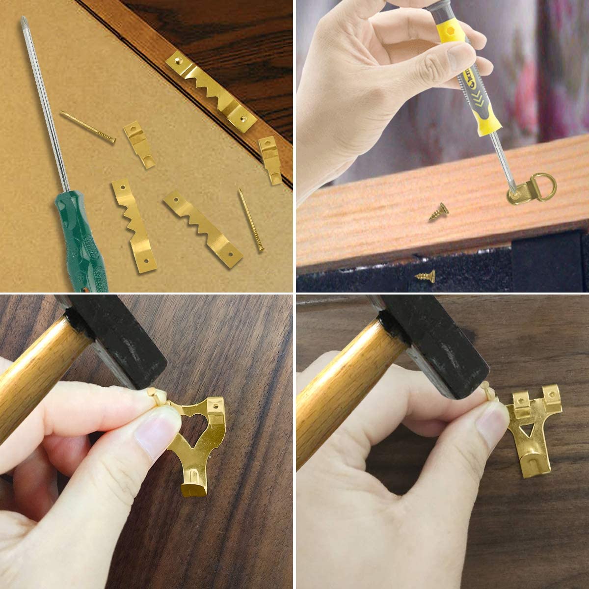 230 Pcs Picture Hooks Handy Box, Picture Hanging Kit for Picture Frame Fixing Assorted Picture Hanger Set including Nails - Image 4