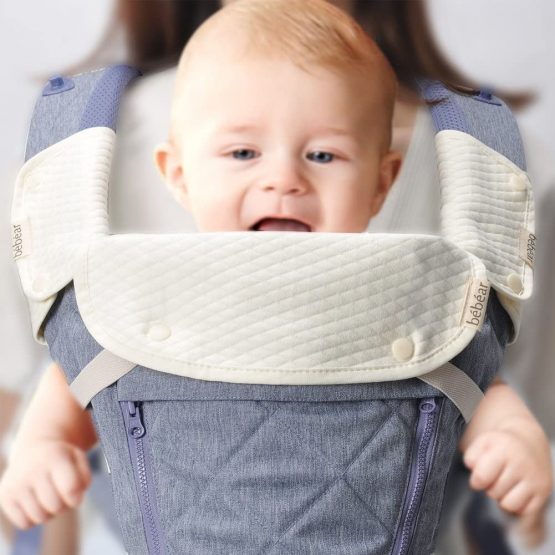 Bebamour Teething Pads for Baby Carrier, 100% Cotton Drool Bibs for Baby Carrier Newborn to Toddler, 3PCS Baby Teething Pads for Boys/Girls, Fits All Carrier/Reversible/Natural - Image 3