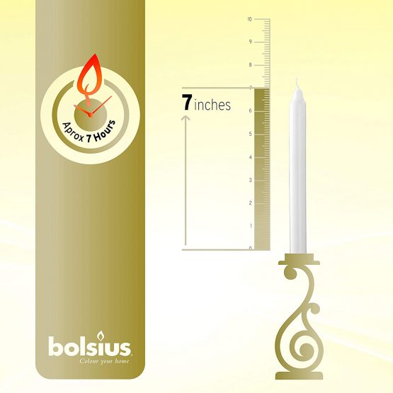 Bolsius 103403679902 Bistro Candle, 7", White (Pack of 45) - Image 2