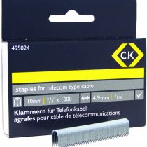 C.K 495024 Telecom Cable Staples 4.9x10 mm-Box of 1000, Silver