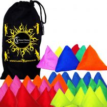 5x Tri-It Juggling Balls - Set of 5 Pyramid Juggling Sacks (Mix) Bean Bags For Kids & Adults + Fabric Travel Bag.