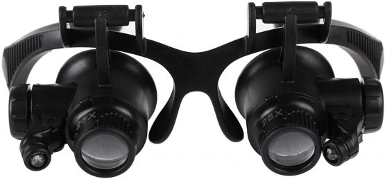 Magnifying Glass with Light, LED Illuminated Hands Free Head Magnifier Visor with 4 Detachable Lenses - 10X 15X 20X 25X, for Reading, Jewellers Loupe, Watch and Electronic Repair - Image 4
