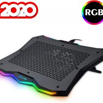 KLIM Rainbow + Laptop Cooling Stand with RGB backlighting + 11" - 19" + Gaming Laptop Cooling Pad For Desk + USB Powered Fan with metal grid + Stable And Silent + Compatible Mac And PS4 + NEW 2021