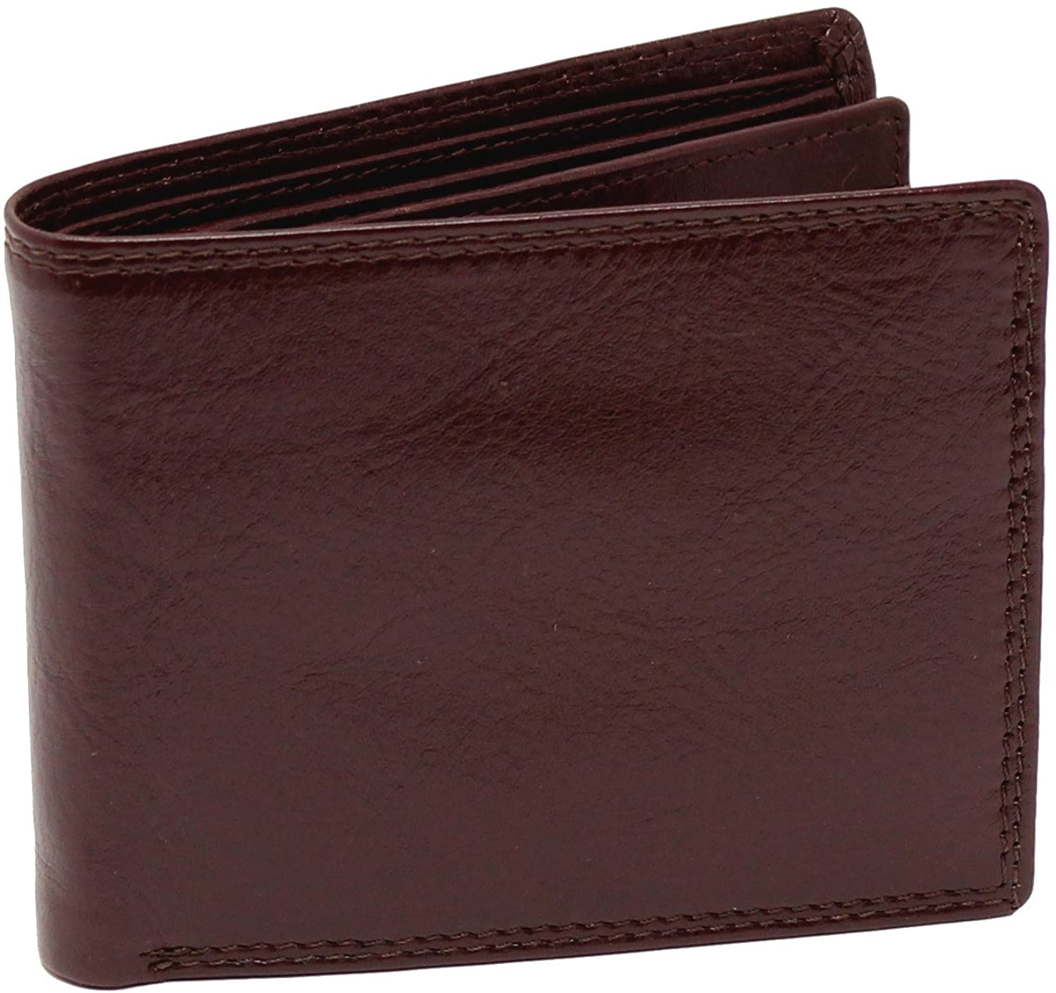TOPSUM LONDON Genuine Leather RFID Blocking Bifold Wallet for Men, Luxury Designer Cardholder with Zip Coin Pocket
