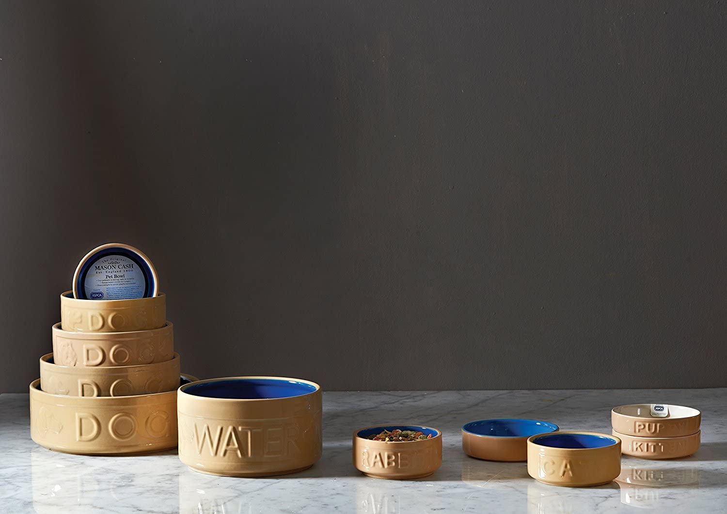 Mason Cash Lettered Dog Bowl, Cane, 20 cm BigaMart