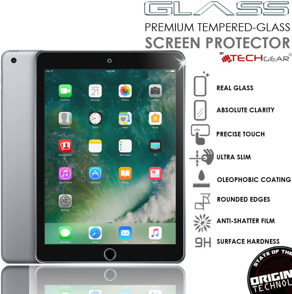 TECHGEAR® Apple iPad Air 9.7", iPad 5 5th Gen 9.7" GLASS Edition Genuine Tempered Glass Screen Protector Guard Cover - Image 2