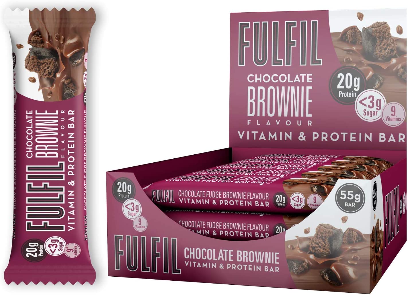 FULFIL Vitamin and Protein Bar (15 x 55g Bars) — Chocolate Brownie