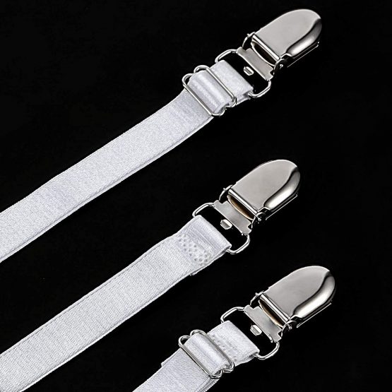 Elastic Ironing Cover Fasteners, Bed Corner Holder, Sheet Strap Sofa Clamp Tablecloth Clips, Boots Clips, Leg Straps, Boots Clips for Jeans (White, 6 Pieces) - Image 3
